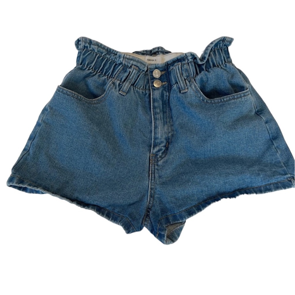 Forever 21 - High rise double button - Paper bag shorts - Size 26